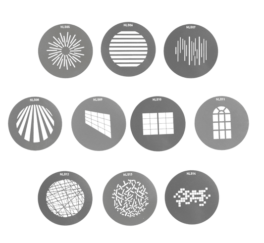 Nanlite Bowens Mount Projection Attachment GOBO Set 1 (10pcs in one set) (AS-GB-B-SET1)