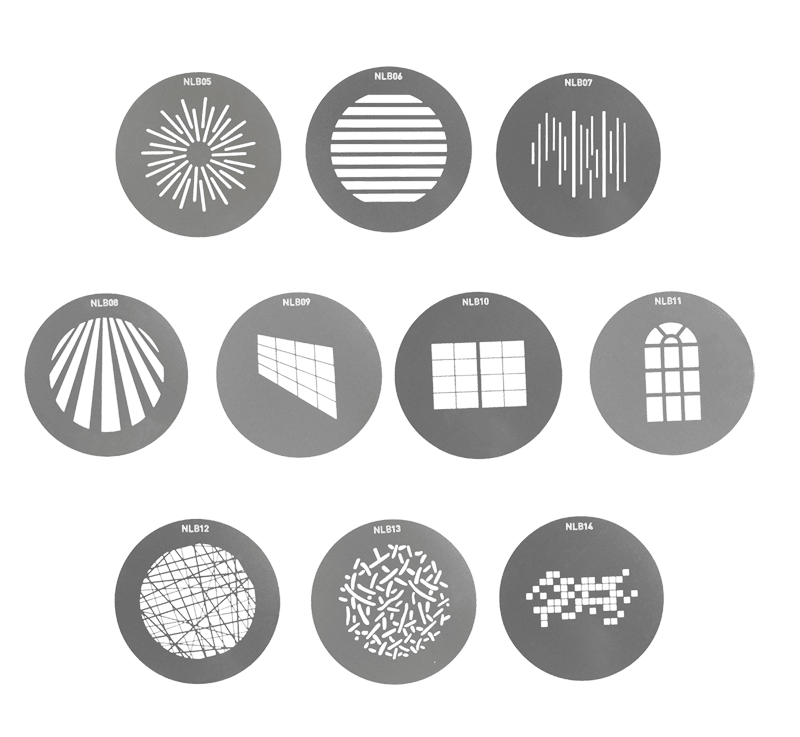 Nanlite Bowens Mount Projection Attachment GOBO Set 1 (10pcs in one set) (AS-GB-B-SET1)
