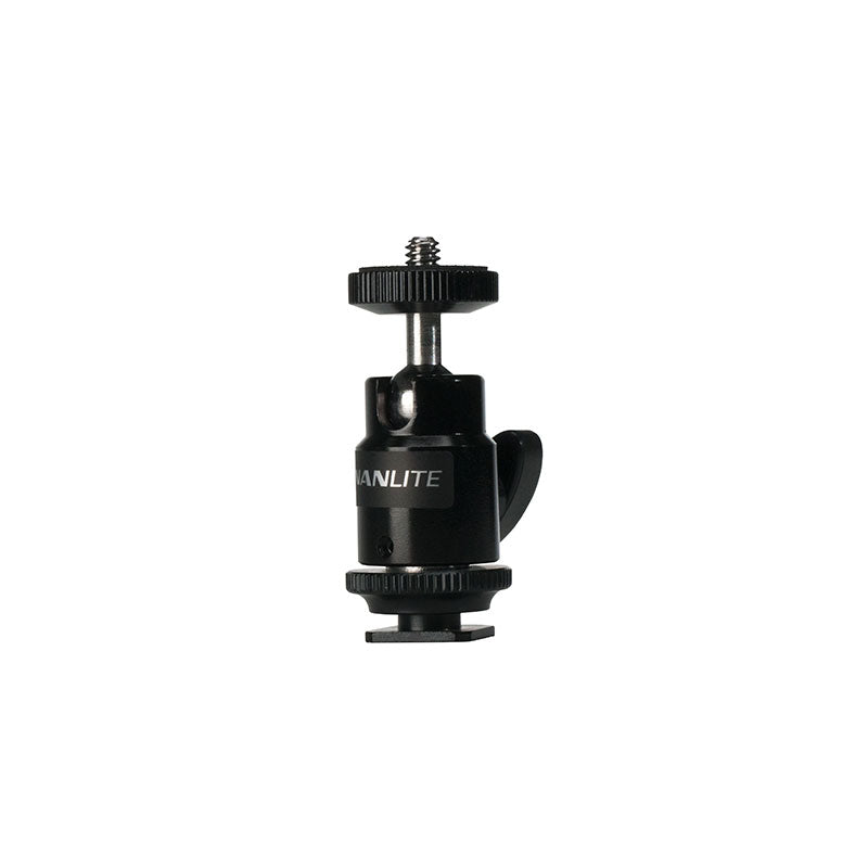Mini Ball Head with Hot Shoe Adapter and 1/4''-20 Female Receiver