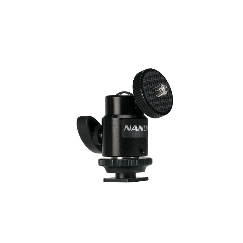 Mini Ball Head with Hot Shoe Adapter and 1/4''-20 Female Receiver