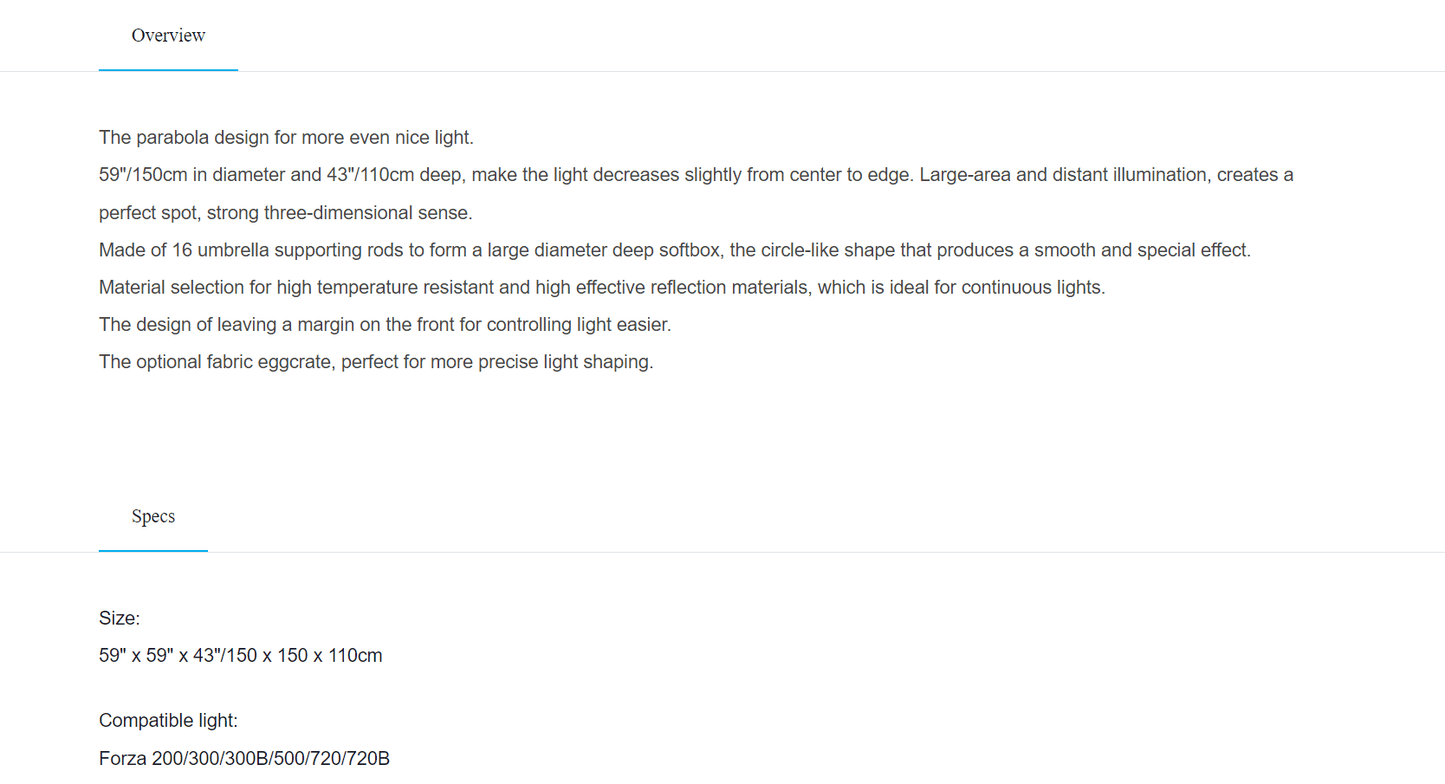 Nanlite Parabolic Softbox 150cm