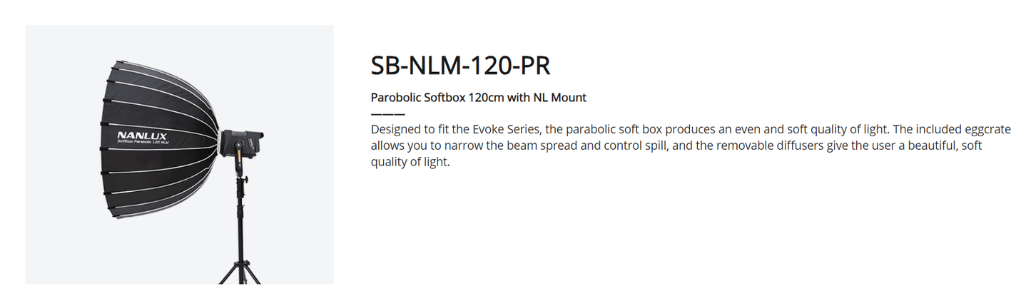 Parobolic Softbox 120cm with NL Mount